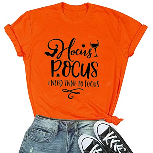 Women Hocus Pocus I Need Wine to Focus T-Shirt