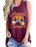 Women Happy Camper Tank Top Camping Tshirt