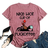 Women Chicken Coffee Funny Graphic T-Shirt