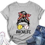 Mom Life Football T-Shirt Women Football Mom Graphic Tees