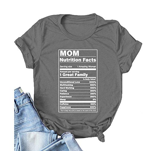 Women MOM Nutritional Facts T-Shirt Gift for Mom
