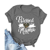 Women Blessed Mama T-Shirt Cute Mom Shirt