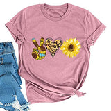 Women Peace Love Sunflowers T-Shirt Sunshine Shirt