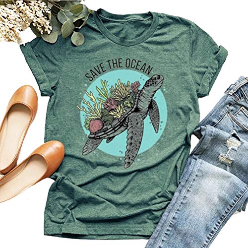 Women Save The Ocean T-Shirt Save The Turtle Shirt