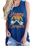Women Happy Camper Tank Top Camping Tshirt