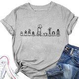 Dogs and Plants Tees Women Plant Lover Shirt Dog Lover T-Shirt