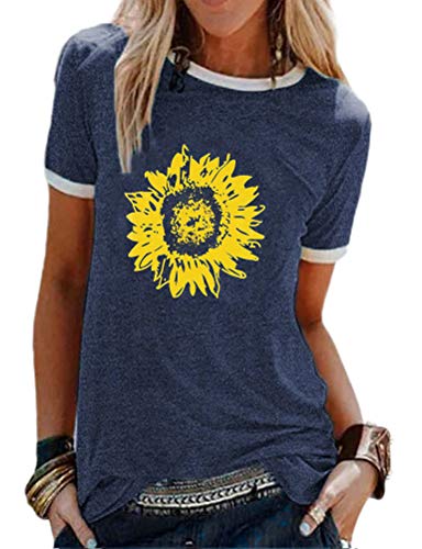 Women Sunflower Graphic T-Shirt Summer Shirt