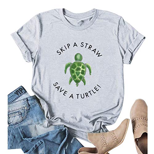 Women Skip A Straw Save A Turtle T-Shirt
