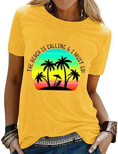 Women Beach is Calling and I Must Go T-Shirt Beach Shirt