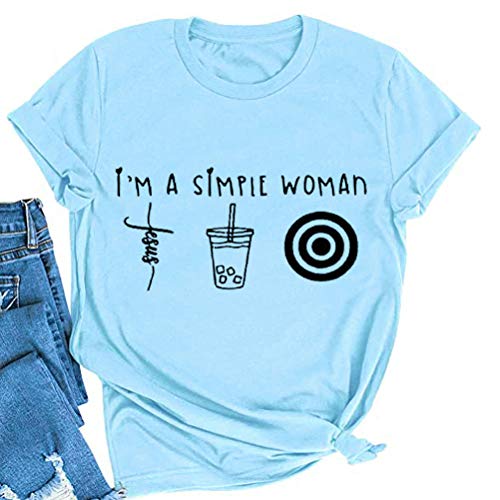 Women I'm A Simple Woman T-Shirt Jesus Coffee Shirt