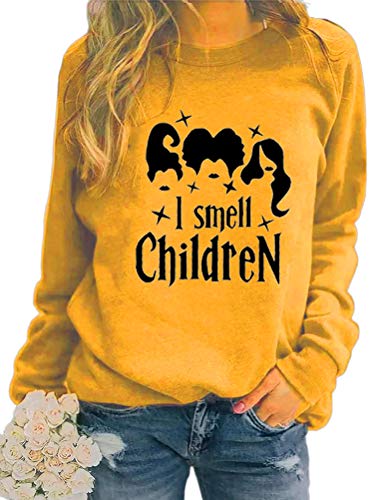 Women Long Sleeve I Smell Children Sweatshirt Hocus Pocus Shirt