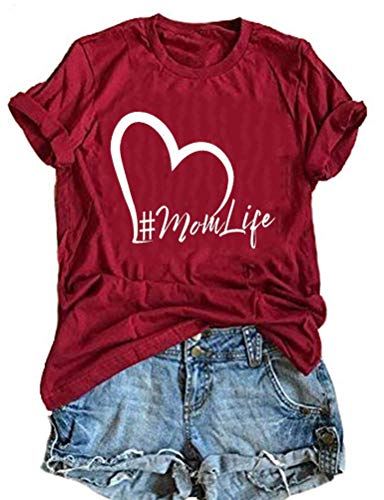 Women Mom Life Heart T-Shirt
