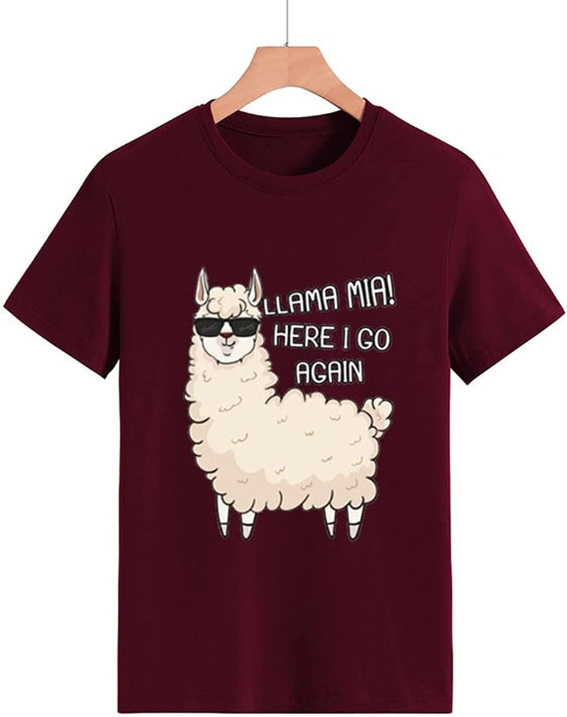 Cute Alpaca Gift Idea T-Shirt Women Llama Mia Funny Drama Llama Tees Tops