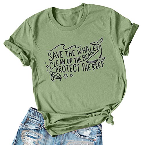 Women Save The Whales Clean Up The Beach Save The Turtle T-Shirt