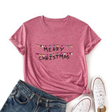 Women Merry Christmas T-Shirt Christmas Lights Shirt
