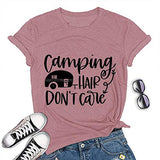 Women Camping Hair Don't Care T-Shirt Camping Shirt