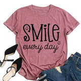 Smile Every Day Shirt Women Be Happy Positivity Motivational T-Shirt