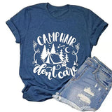 Women Camping Hair Don't Care T-Shirt Camping Gift for Women