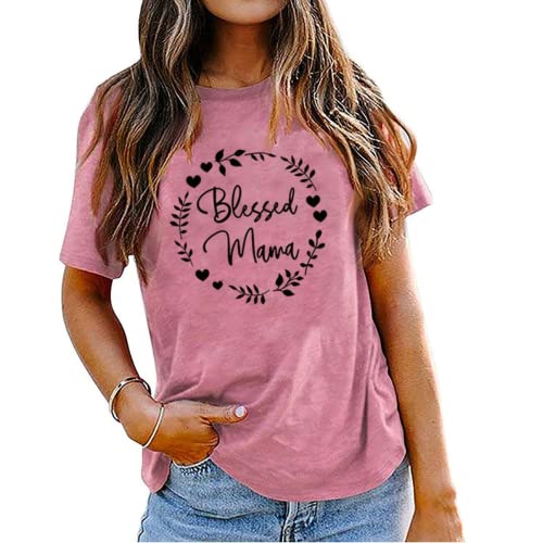 Blessed Mama Shirt Women Floral Mom T-Shirt