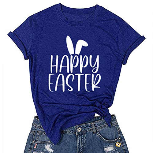 Women Happy Easter T-Shirt Cute Easter Rabbit Shirt