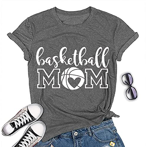 Basketball Mom T-Shirt for Women Funny Graphic Shirt for Women Novelty Shirt