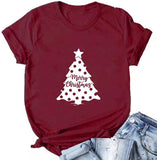 Women Merry Christmas Tree Cute T-Shirt