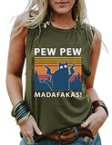 Women Pew Pew Madafakas Shirt Funny Pew Pew Cat Shirt Women Graphic Tank Top