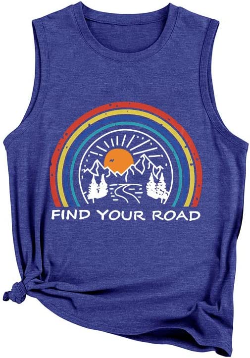 Women Find Your Road Tank Top Summer Funny Travel Vacation Shirt