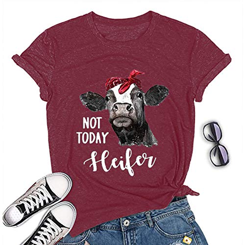 Women Not Today Heifer T-Shirt Cow Graphic Shirt