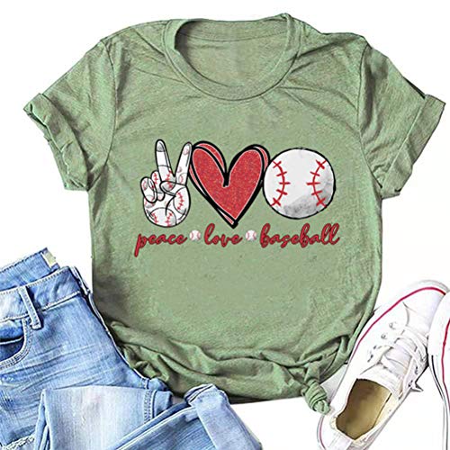 Women Peace Love Baseball T-Shirt Baseball Shirt