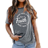 Women Faith Tee Shirt Where There is Hope There is Faith T-Shirt Hope Faith Miracles Shirt