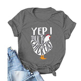 Women Yep I Talk to Chickens T-Shirt Cute Chicken Buffs Tee Gift