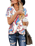 Fashion V Neck Floral T-Shirt Leopard Shirt Tunic Shirt for Women