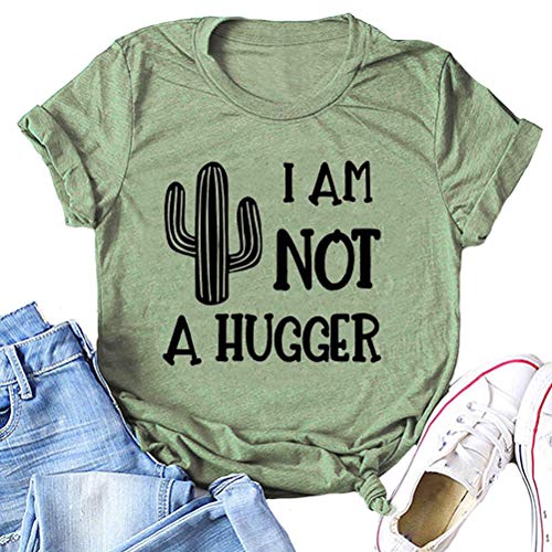 Women I'm Not A Hugger T-Shirt Cactus Shirt