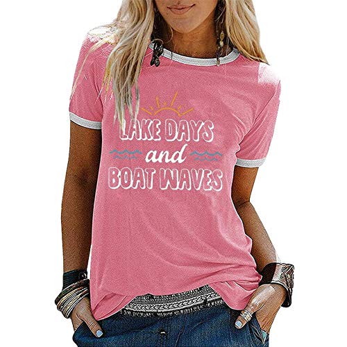 Women Lake Days and Boat Waves T-Shirt