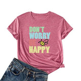 Women Cute Bees Gift Shirt Don't Worry Bee Happy T-Shirt