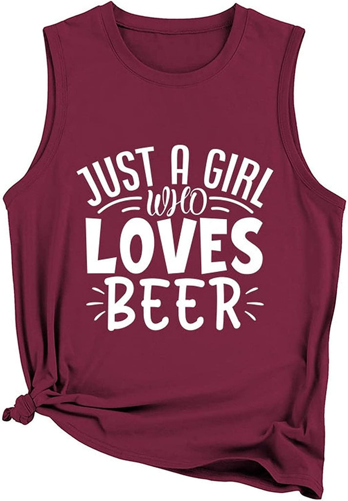 Women Just A Girl Who Loves Beer Tank Tops