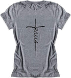 Women Cross Faith Blessed Jesus T-Shirt Christian Shirt