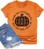 Women Pumpkin Spice and Everything Nice T-Shirt Halloween Pumpkin Shirt