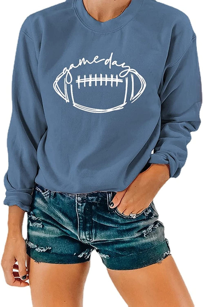 Women Game Day Sweatshirt Football Game Day Long Sleeve Clothing