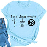 Women I'm A Simple Woman T-Shirt Jesus Coffee Shirt