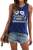 Women Bye Bye School Hello Summer Sleeveless Tank Tops