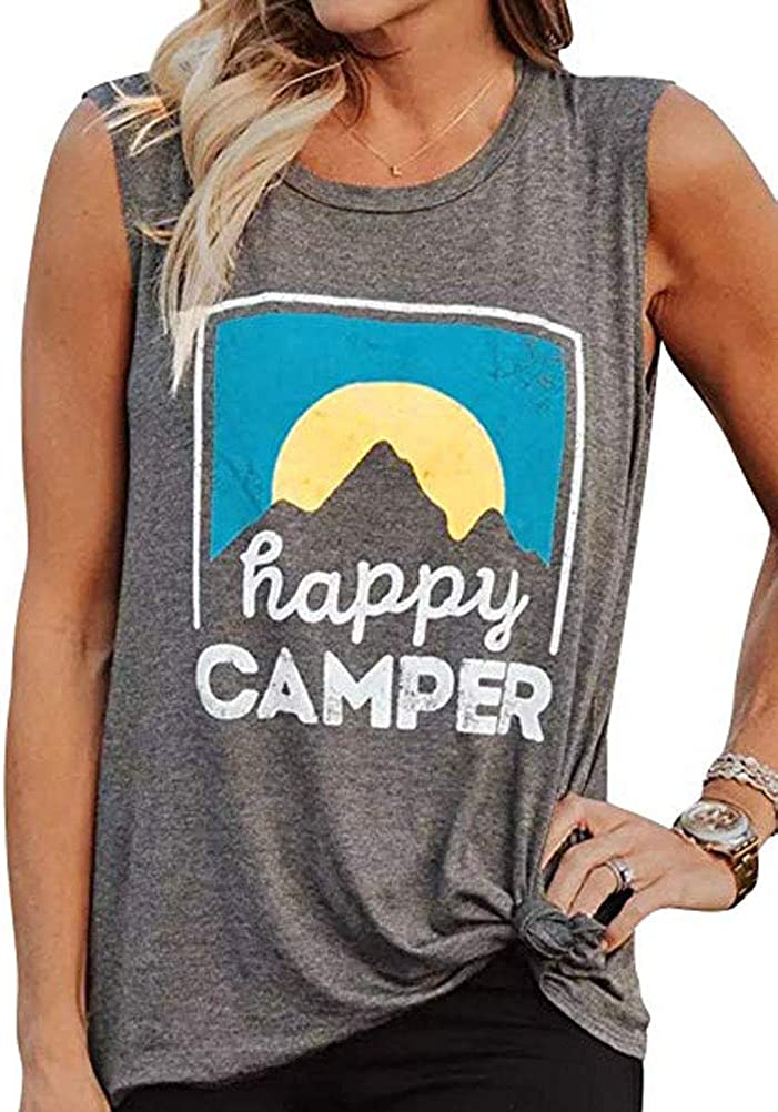 Women Happy Camper Tank Top
