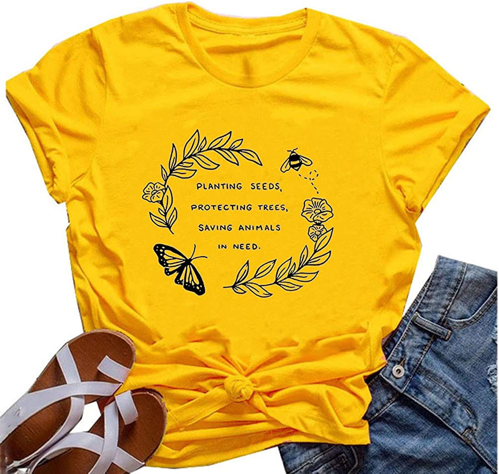 Planting Seeds Protecting Trees T-Shirt Women Bee Shirt
