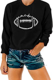 Women Game Day Sweatshirt Football Game Day Long Sleeve Clothing (Black,X-Large,Female,US,Alpha,Adult,XX-Large,Regular,Regular)