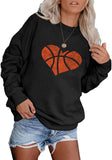 Women Basketball Heart Long Sleeve Sweatshirt