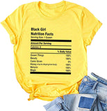 Black Girl Nutrition Facts T-Shirt Afro Women T-Shirt