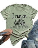 Women I Run On Coffe Wine T-Shirt