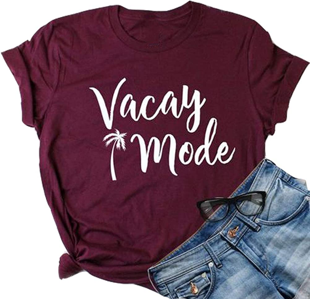 Women Vacay Mode T-Shirt Graphic T-Shirt Casual Vacay Mode Shirt Vacation Shirt