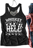 Women Whiskey Bent & Hell Bound Tank Top Drinking Shirt